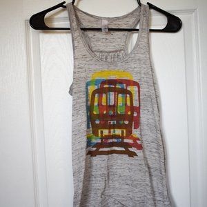 Chicago Train Lines Design Racer Tank Top Size S